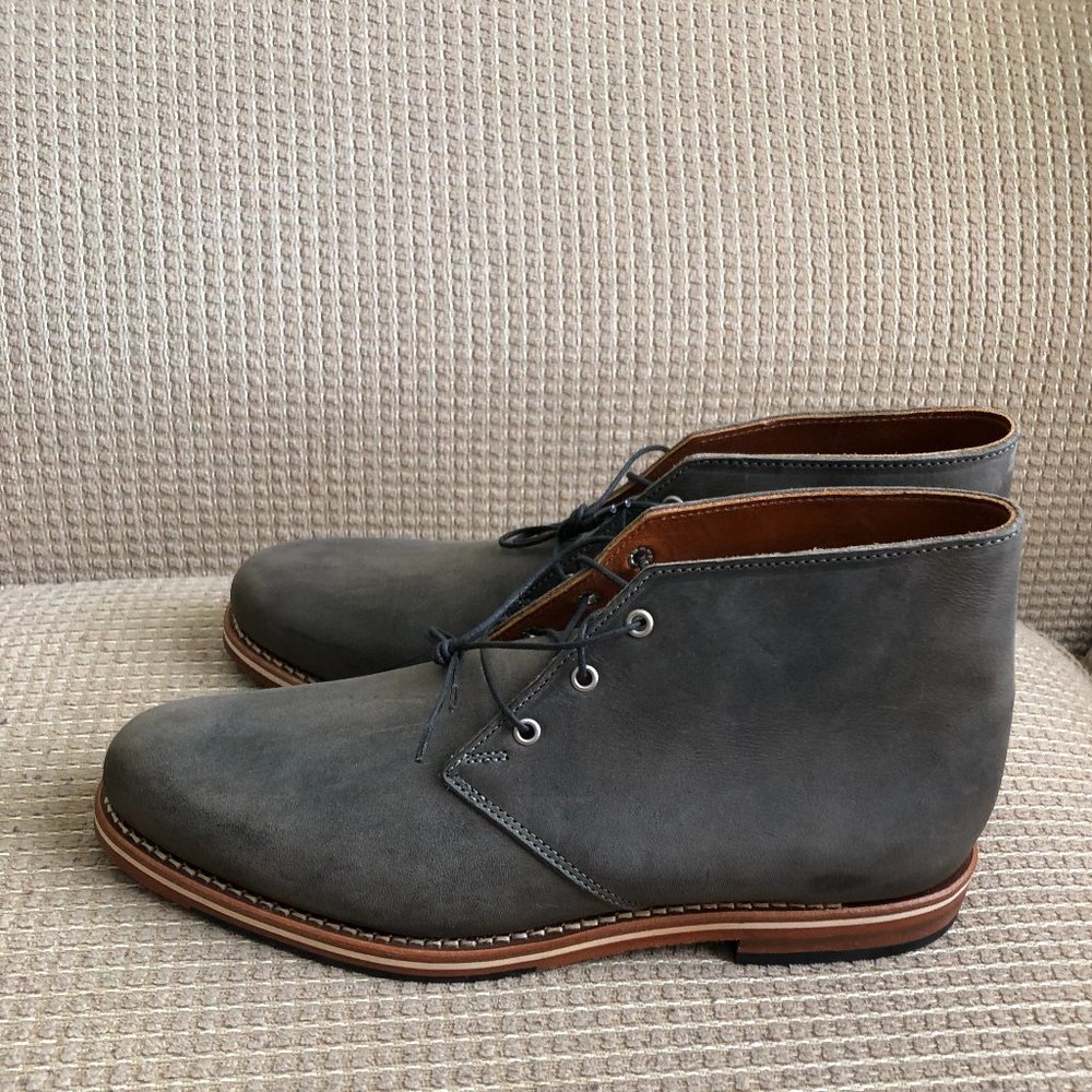 HELM Muller Men's  Gray Leather Boots-